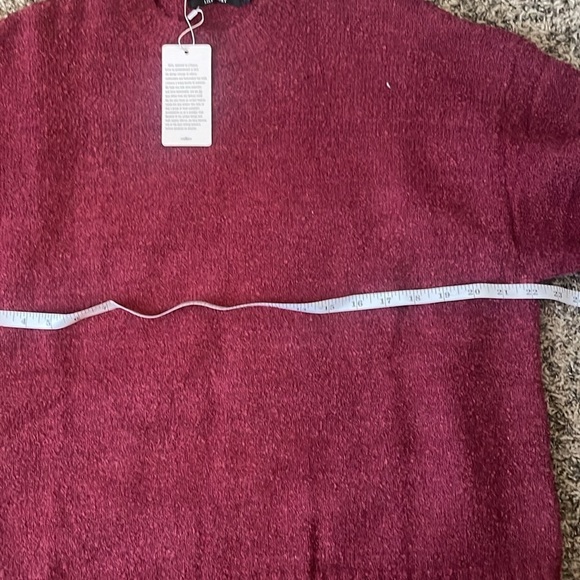 Lillusory Sweater Womens S Red Wool Blend Soft Oversized Chunky Pullover - Picture 8 of 8